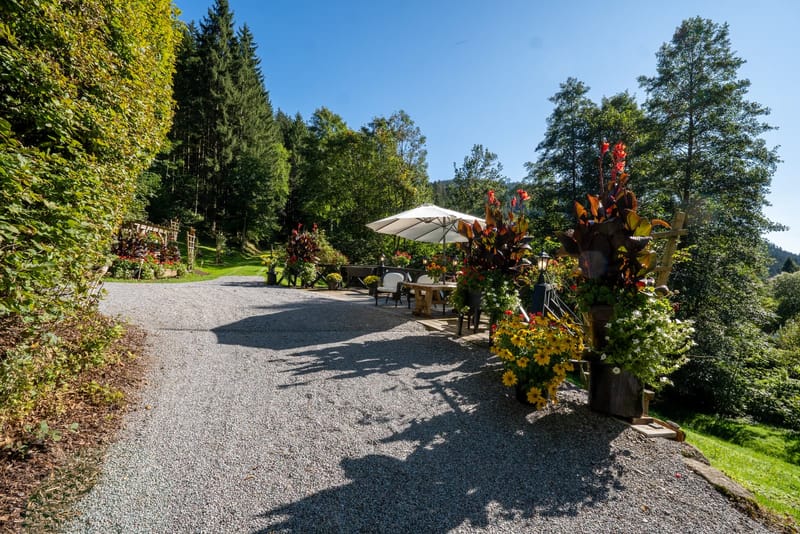 Zufahrt und Parkanlage am Schwarzwaldhaus